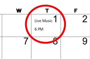 Picture2 Closeup of a calendar with Today text in red
